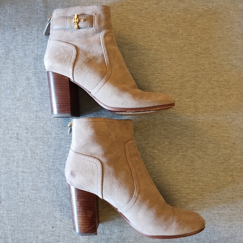 Tory Burch Kendall 90mm Bootie - Split Suede/Distressed Boots Size‎ 8.5